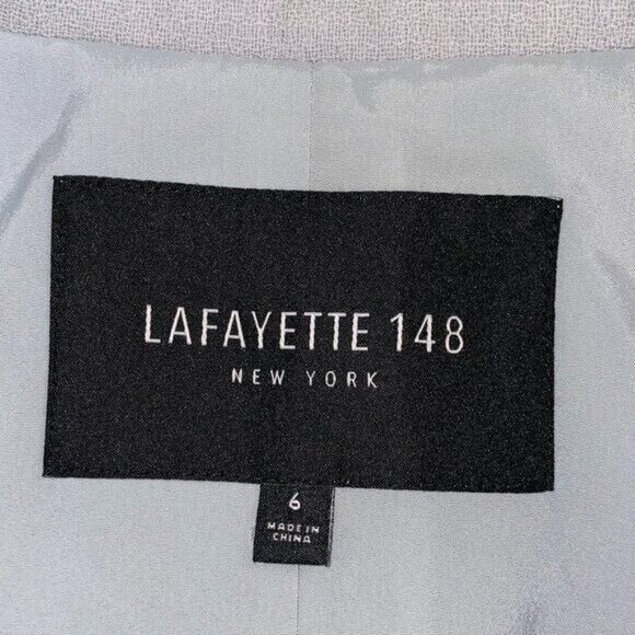 Lafayette 148 Jacket Blazer Bluish Gray Peaked Collar Job Career Work Office 6 * - Picture 6 of 10